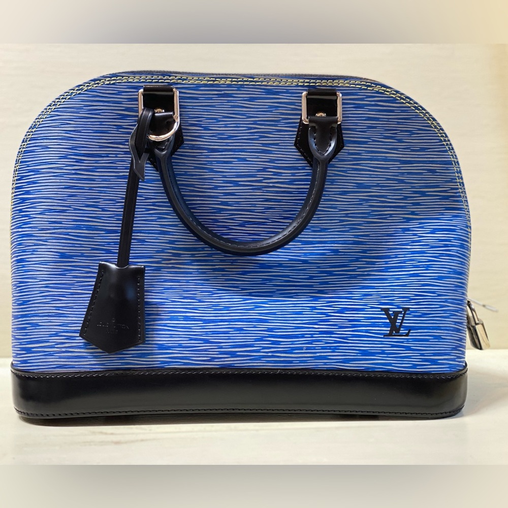 Louis Vuitton Denim Blue Epi Alma PM